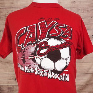 VINTAGE CAPE AREA YOUTH SOCCER ASSOCIATION USA MADE 90s TSHIRT L MISSOURI